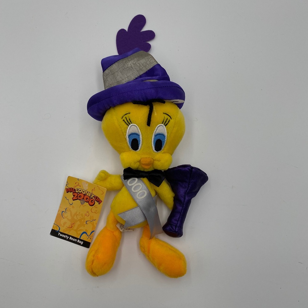 Warner Bros Tweety Bird Millennium 2000 Plush Bean Bag MilLOONEYum‎ with Tag